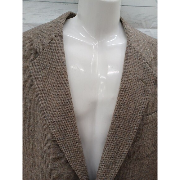Stewart County Sport Western Jacket Confetti Wool Tweed Suede Elbows Sz 48R - Picture 2 of 11